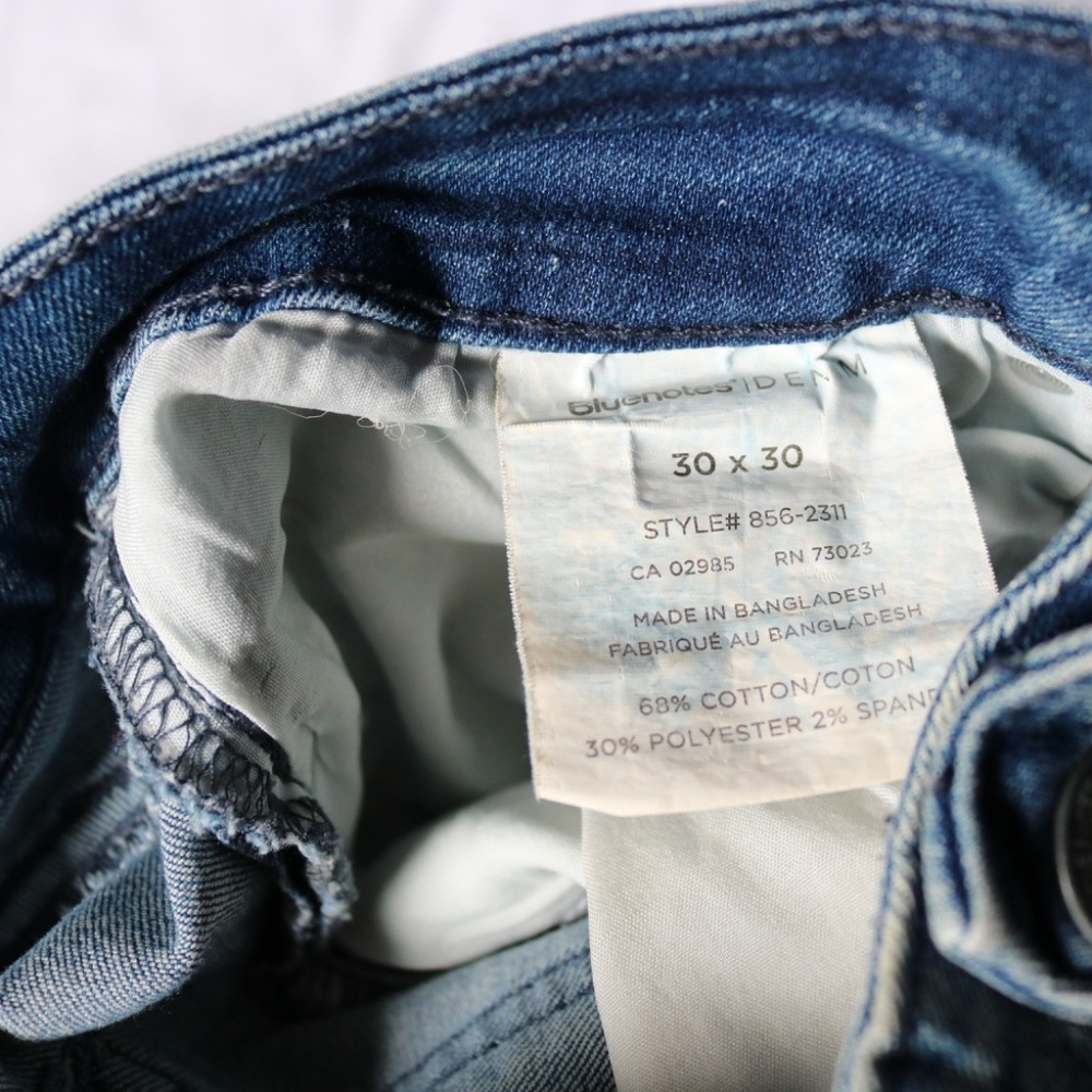 Bluenotes Denim Jeans 'Brodie' Slim Straight Fit Men's 30 x 30 Zipper Fly - Picture 5 of 9